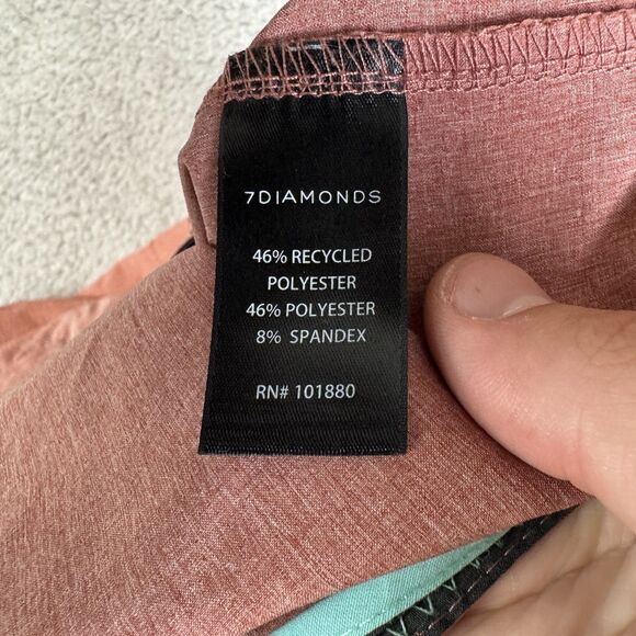 S 7 Diamonds Shorts Men's 36 Pink Lightweight Stretch Pockets Performance - Picture 8 of 9